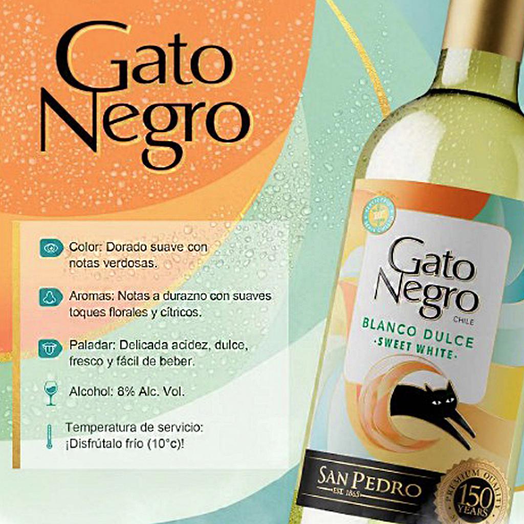 Gato Negro Vino Dulce 2 Unidades / 750 mL / 25.36 oz Vino blanco