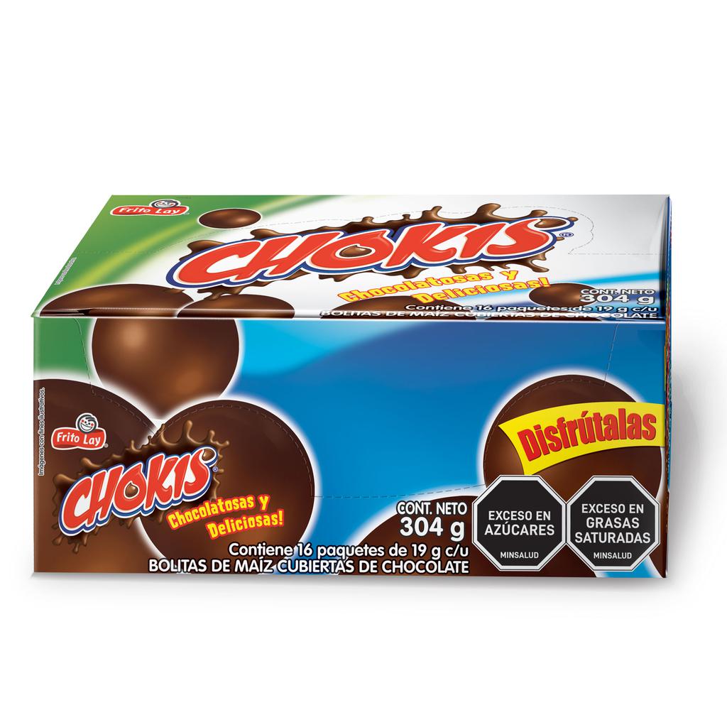 Chokis Bolitas de Maíz Cubiertas con Chocolate 16 Unidades / 19 g 