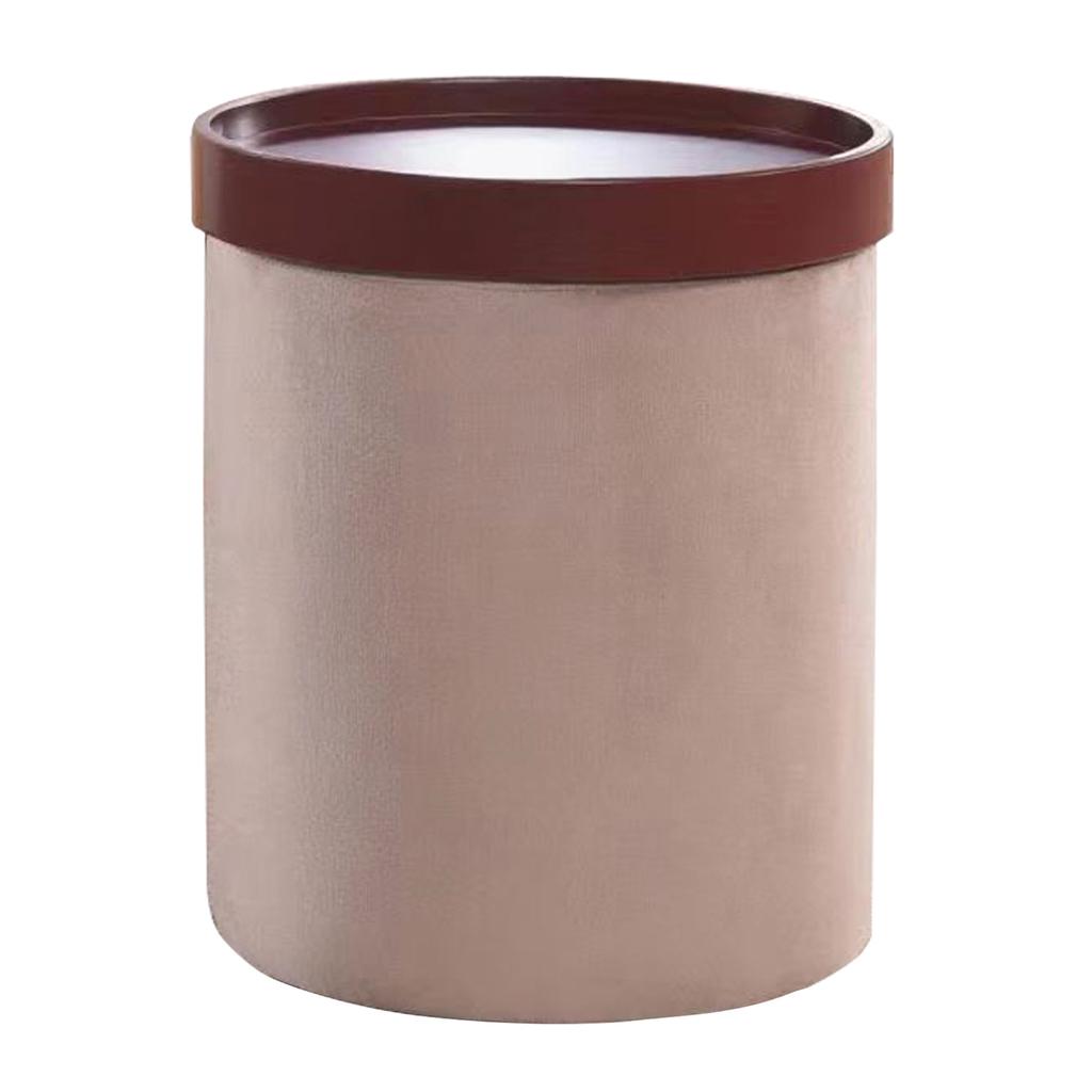 Otomana Redonda con Bandeja Auxiliar en Madera