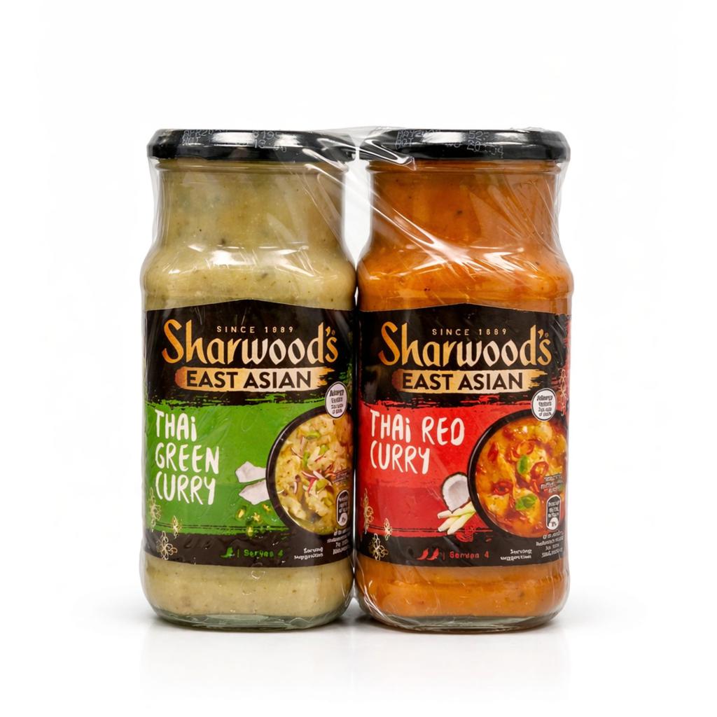 Sharwoods Green and Red Thai Curry Sauces 2 Units / 425 g