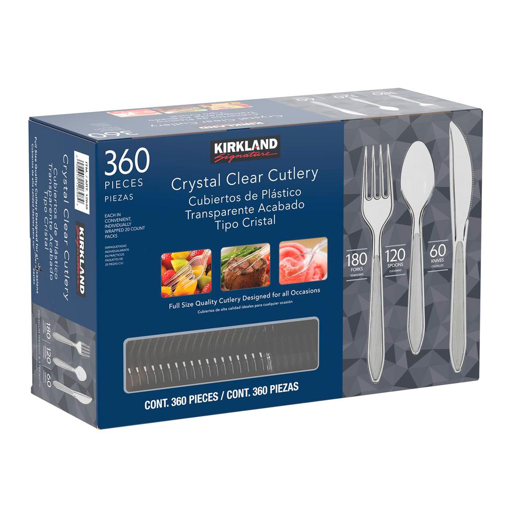 Kirkland Signature Crystal Clear Cutlery Set 360 Pieces