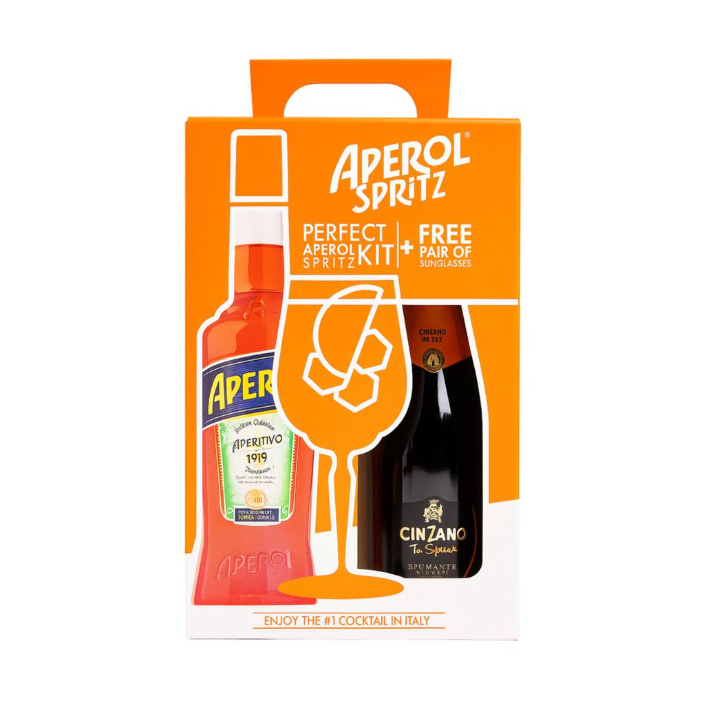 Aperol 1 L + Cinzano Vino Espumante 750 mL + Lentes
