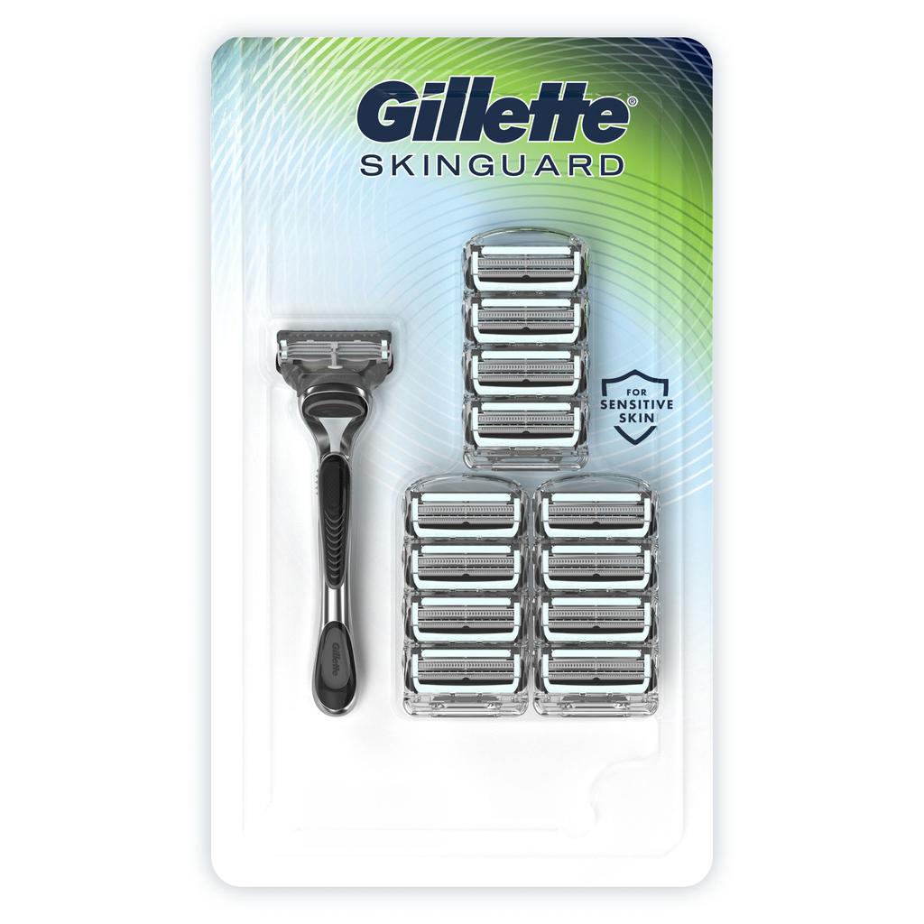 Gillette SkinGuard Máquina de Afeitar para Piel Sensible con 13 Cartuchos + Mango