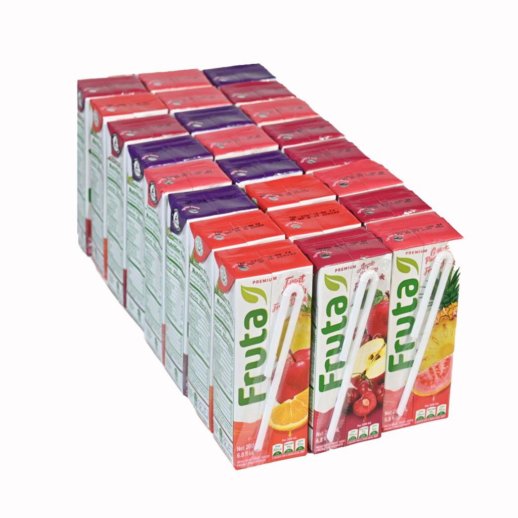 Fruta Assorted Flavor Juice Boxes 24 Units / 200 mL / 6.8 oz