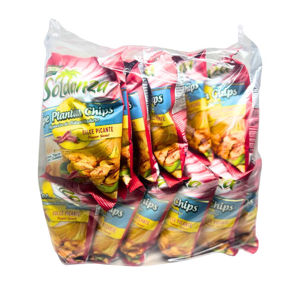 Soldanza Sweet Plantain Chips with Hot Pepper 12 Units / 45 g