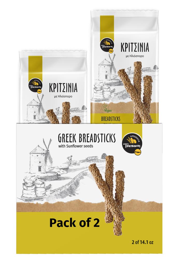 Tsatsakis Sunflower Seed Breadsticks 2 Packs 400 g / 14.1 oz