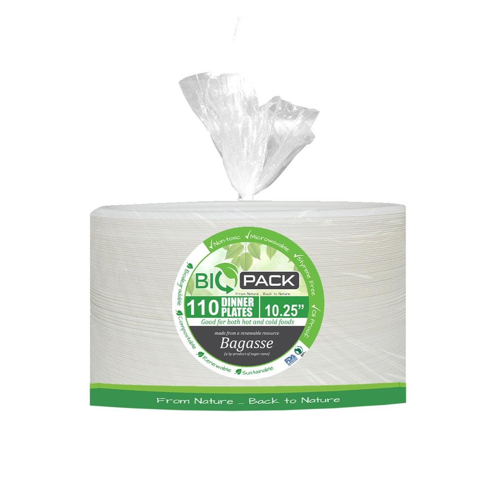 BioPack Disposable Plates 110 Units / 26.03 cm / 10.25"
