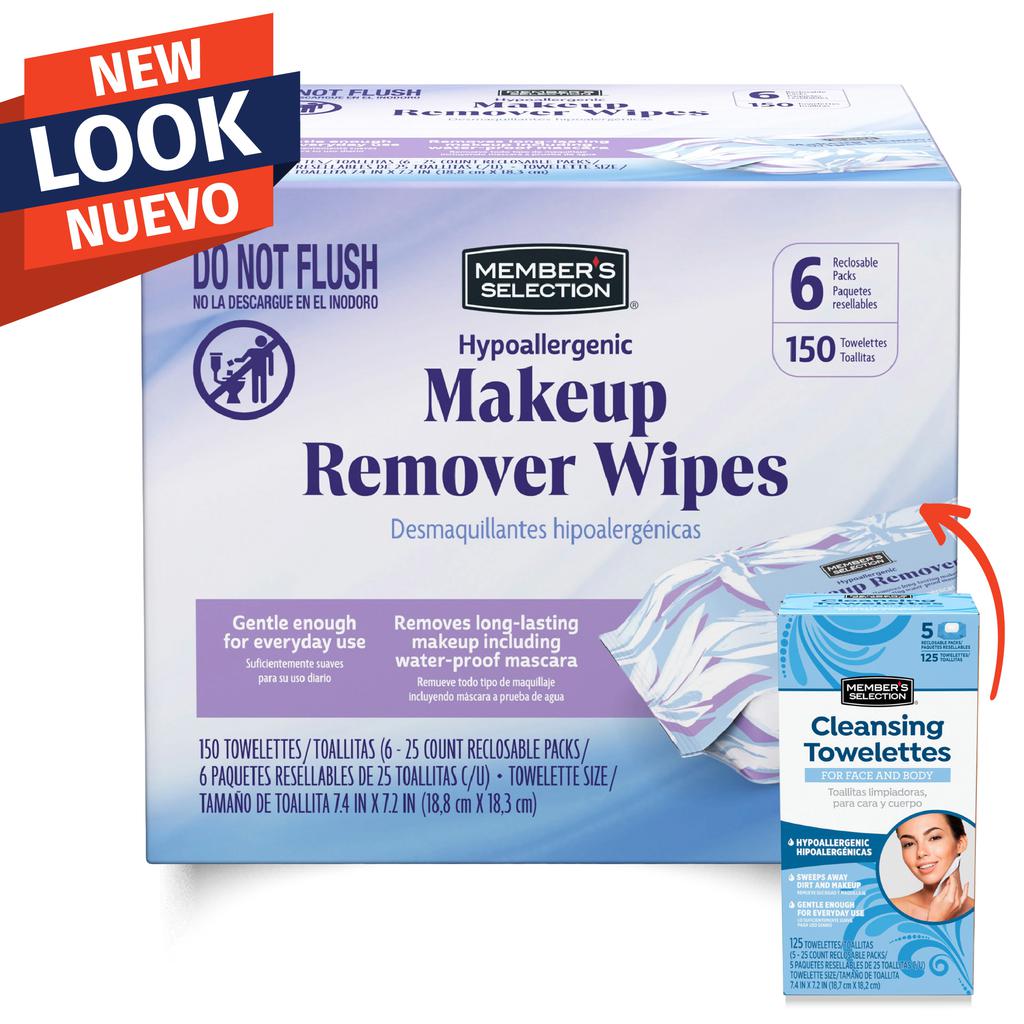 Member’s Selection Hypoallergenic Makeup Remover Wipes 6 Packages / 25 Units