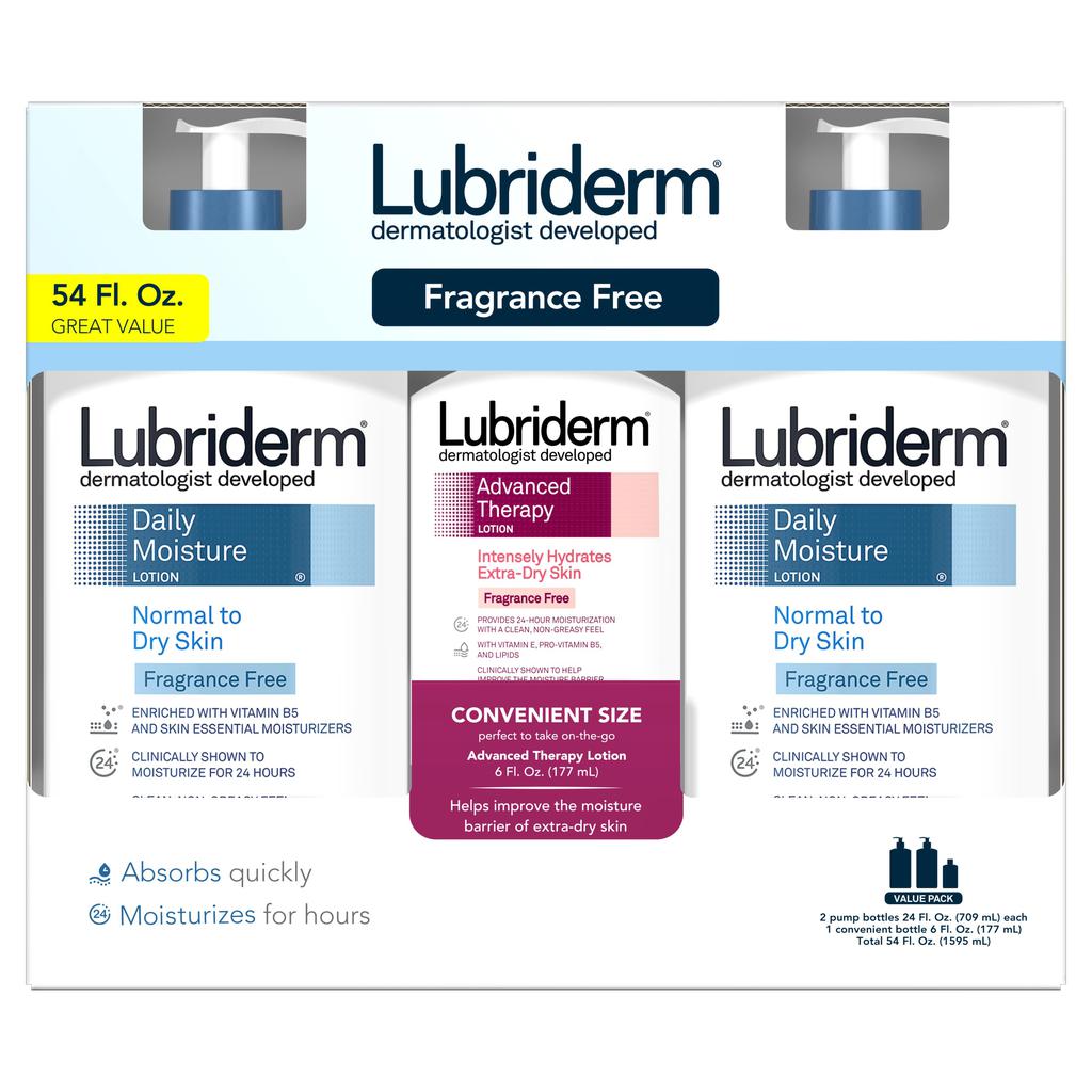 Lubriderm Moisturizing Lotion Set with Vitamin B5 3 Units