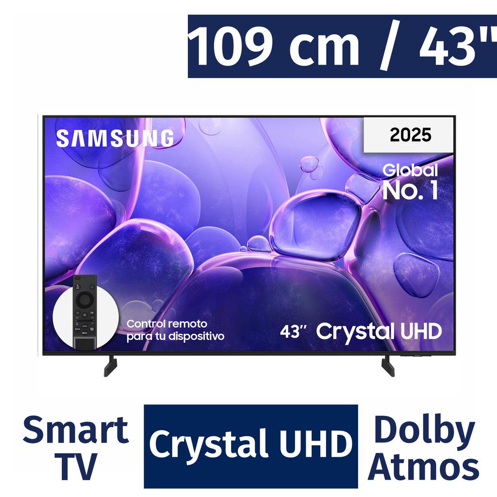Samsung 109 cm / 43" Inch Crystal UHD 4K Smart TV UN43U8000FKXZL