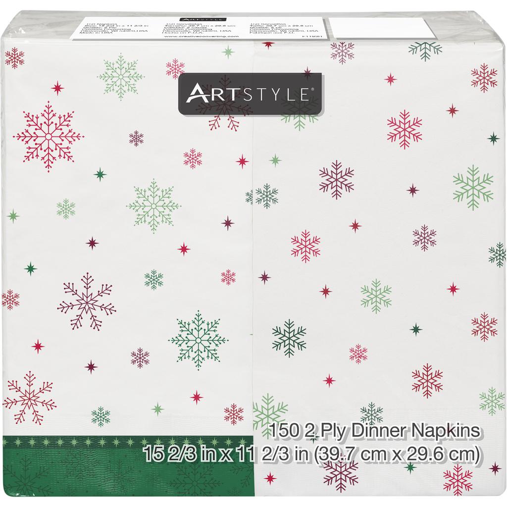 Artstyle Servilletas Cuadradas Rojas y Verdes 150 Unidades