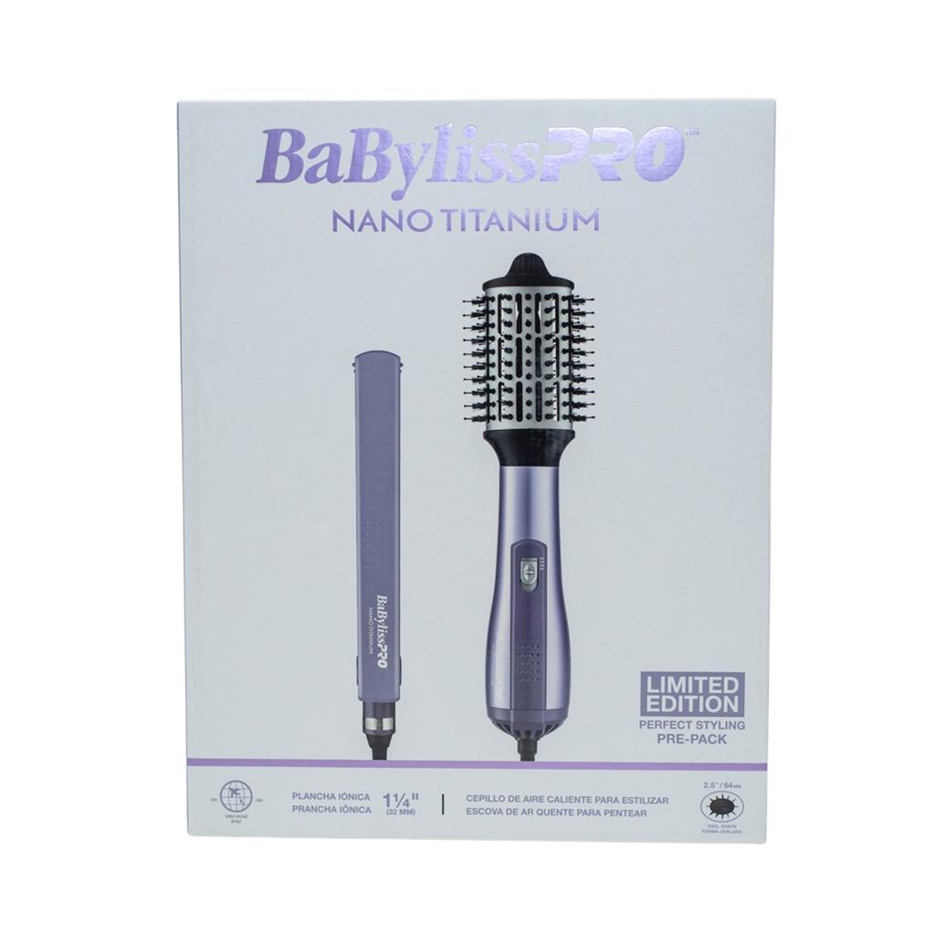 BabyLissPro Nano Titanium Ionic Flat Iron 32 mm + Hot Air Styling Brush