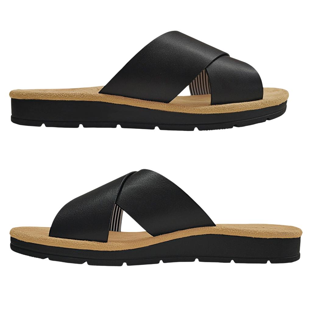 Izod Women’s Flat Sandals with Wide Crisscross Straps