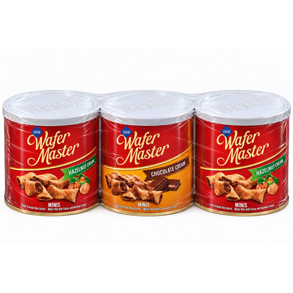 Cizmeci Time Mini Barquillos Rellenos de Crema de Chocolate y Avellana 3 Unidades / 120 g