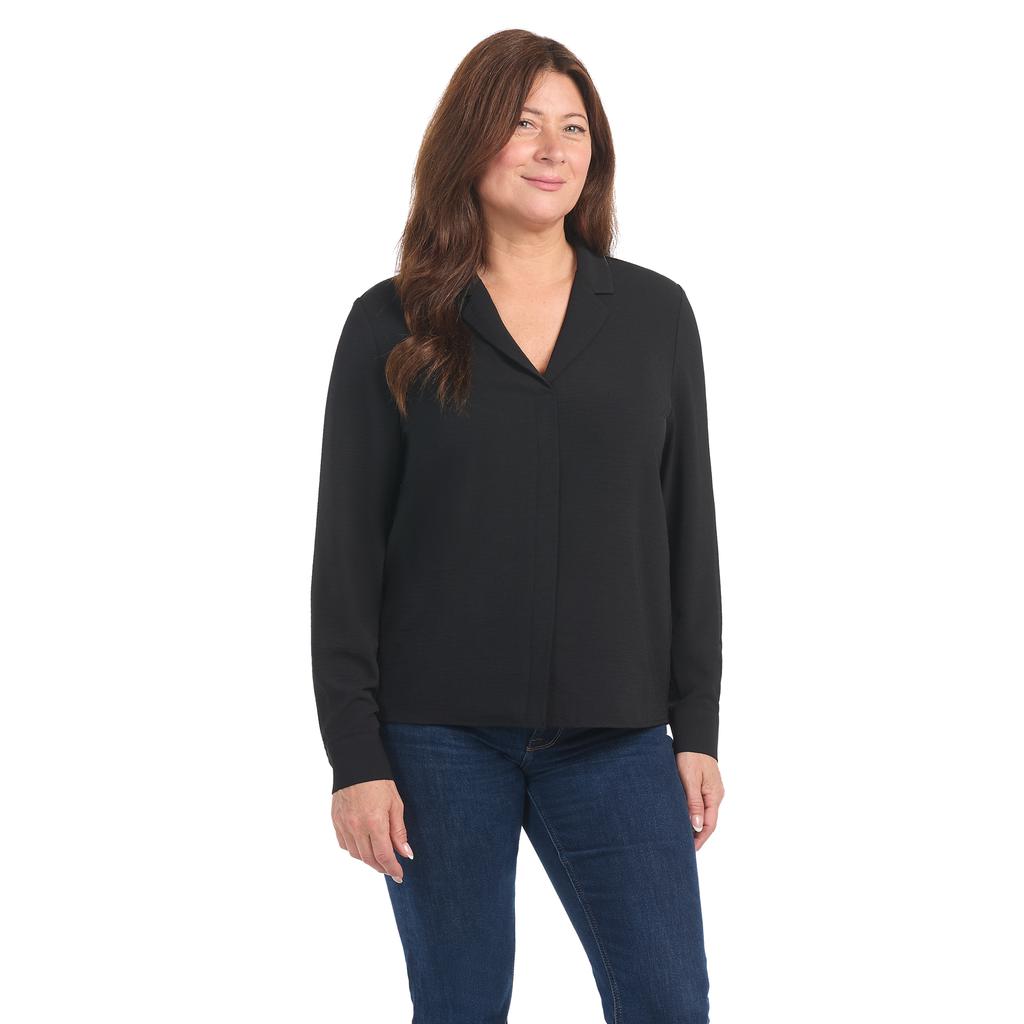 Carolina Belle Blusa de Manga Larga con Cuello Sastre para Mujer