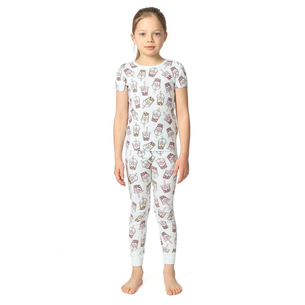 Kids Headquarters Girls' Cotton Pajamas 4 Pieces