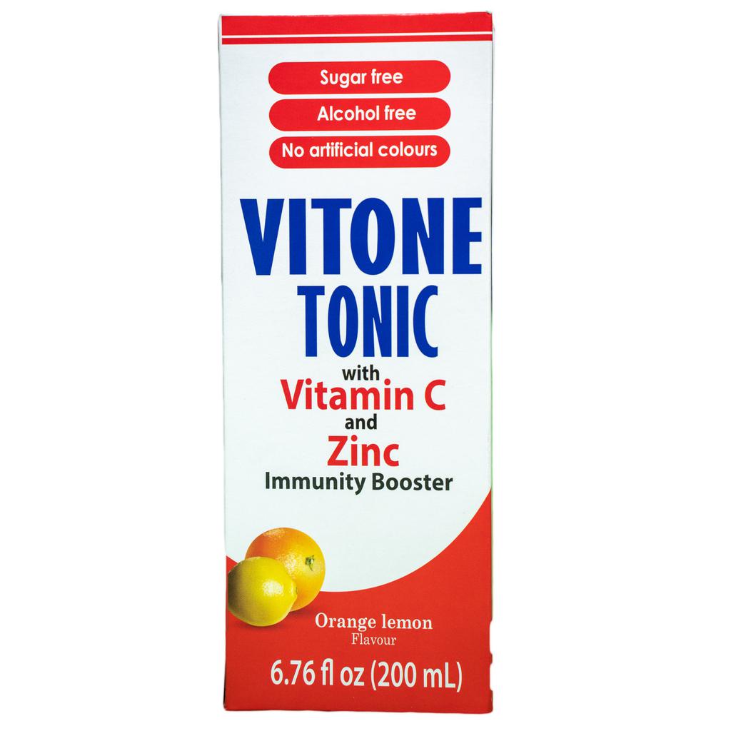 Vitone Tonic Vitamin C + Zinc Supplement, Immunity Booster 2 Units / 200 ml