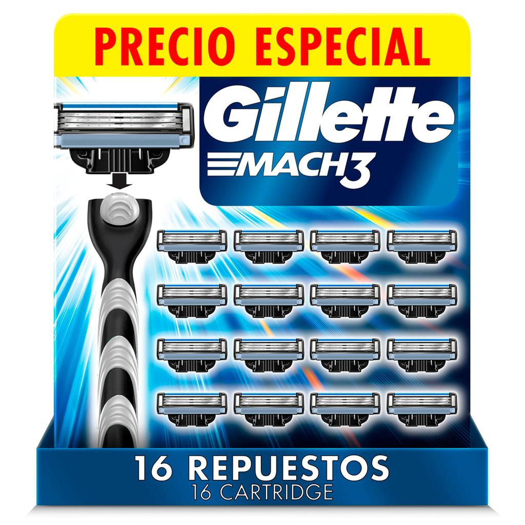 Gillette Mach3 Rasuradora de 3 Hojas con 16 Repuestos