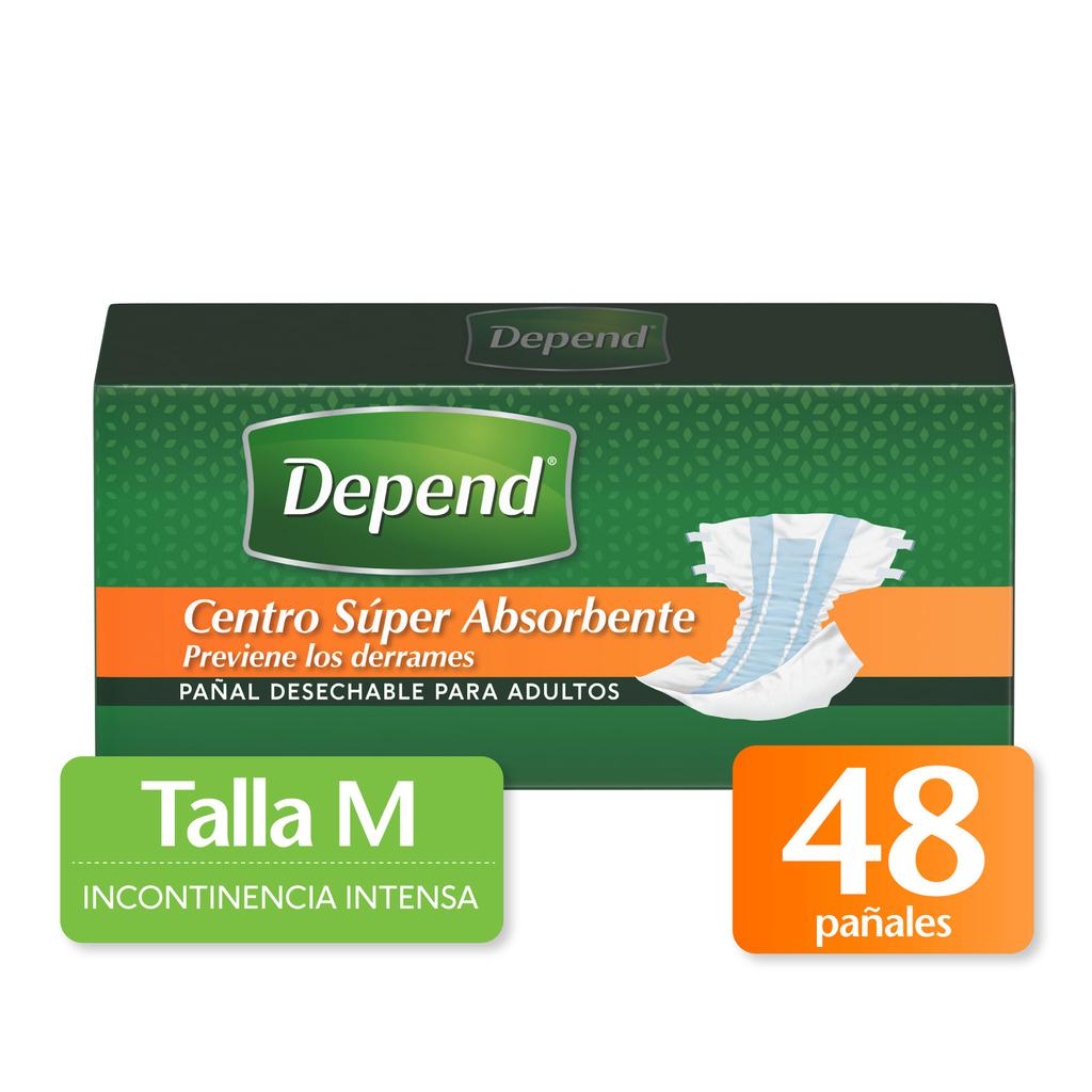 Depend Pañal para Adulto Talla M 48 Unidades