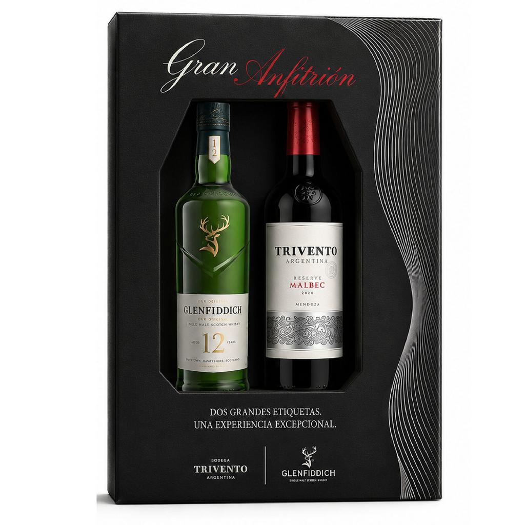 Glenfiddich Whisky Escocés 12 Años 750 mL + Trivento Vino Malbec 750 mL