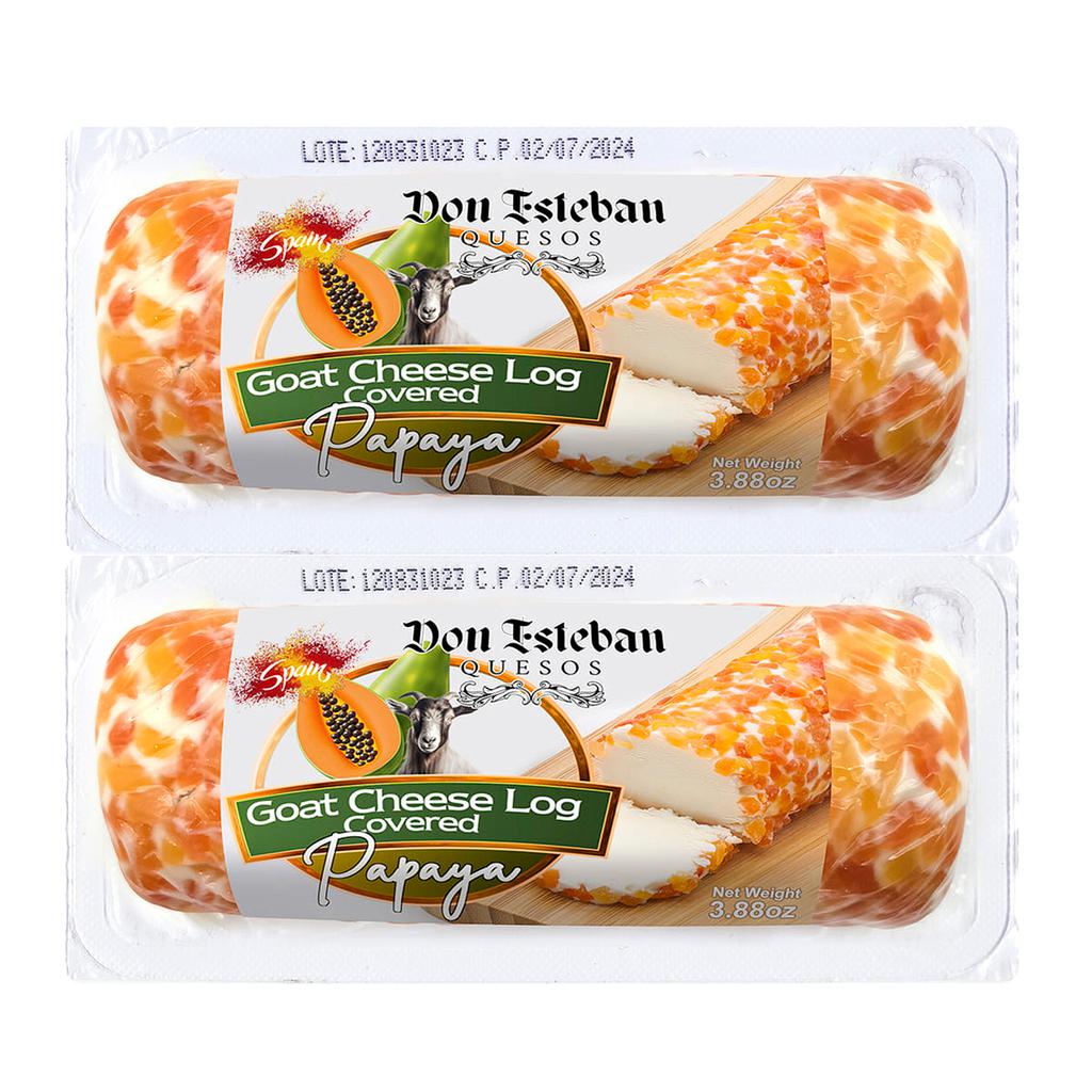 Don Esteban Queso Rulo de Cabra con Cobertura de Papaya 2 Unidades / 110 g / 3.8 oz