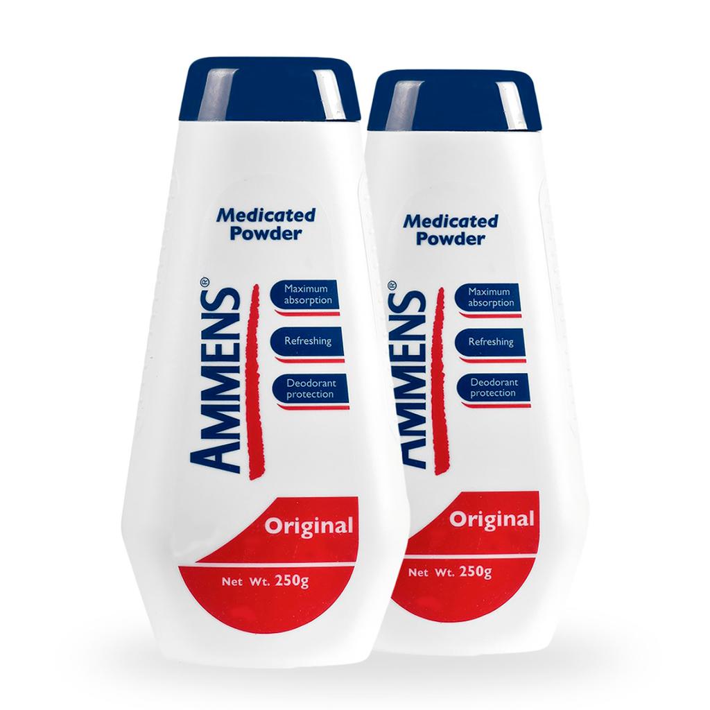 Ammens Medicated Talcum Powder for Deodorizing and Refreshing Protection 2 Units / 250 g