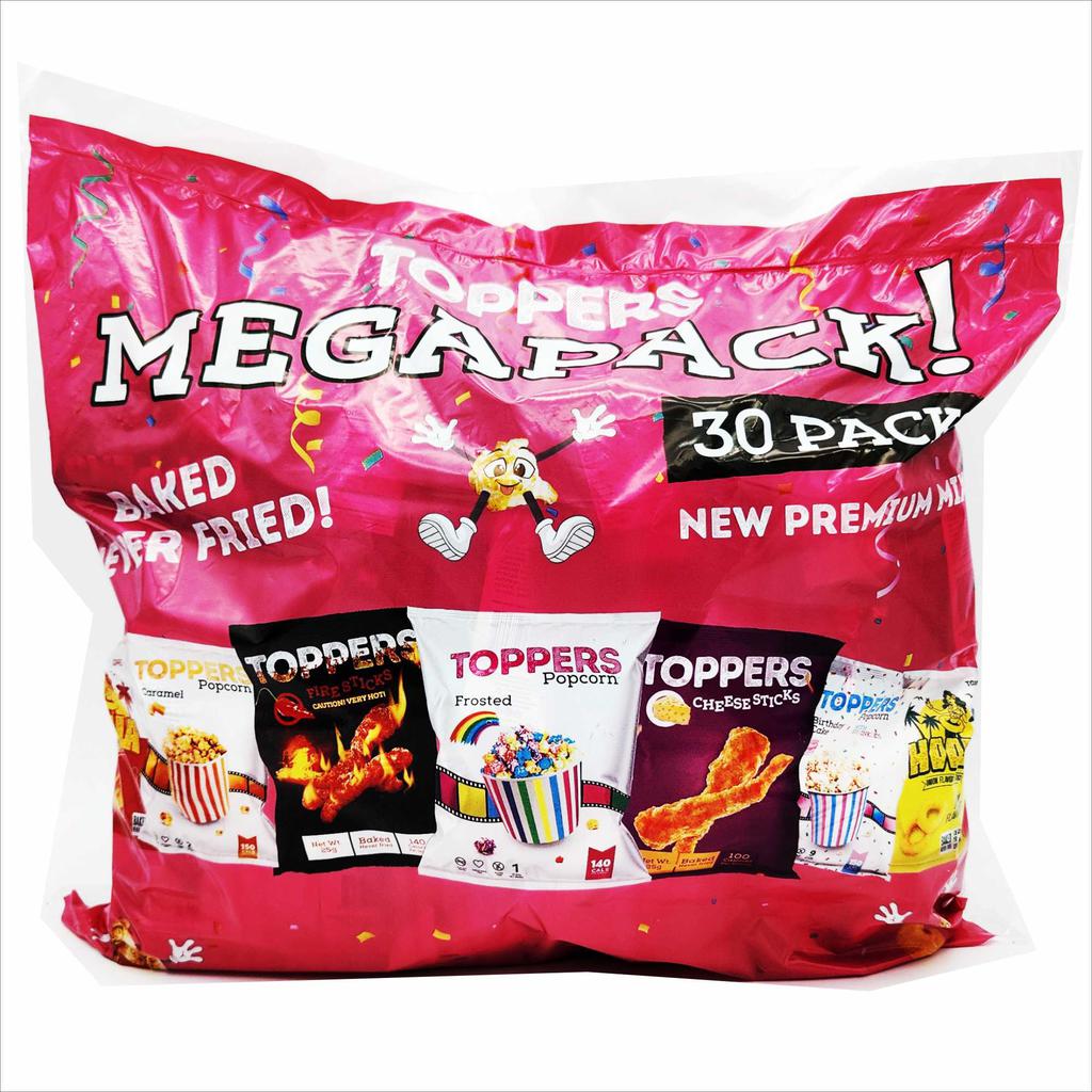 Toppers Snacks Assorted Snacks Family Size Pack 30 Units