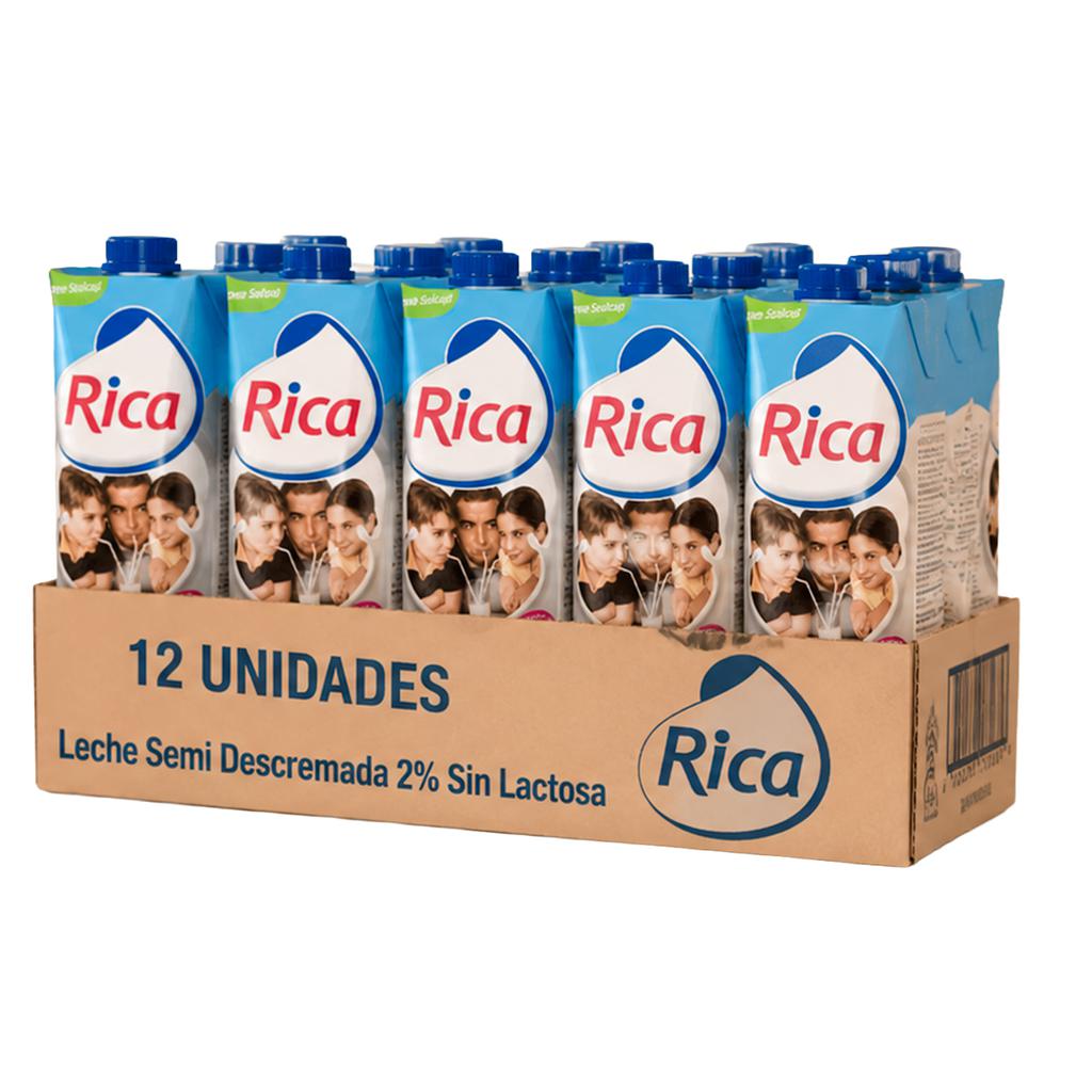 Rica Leche Liquida Sin Lactosa 12 Unidades / 1 L / 33.81 oz