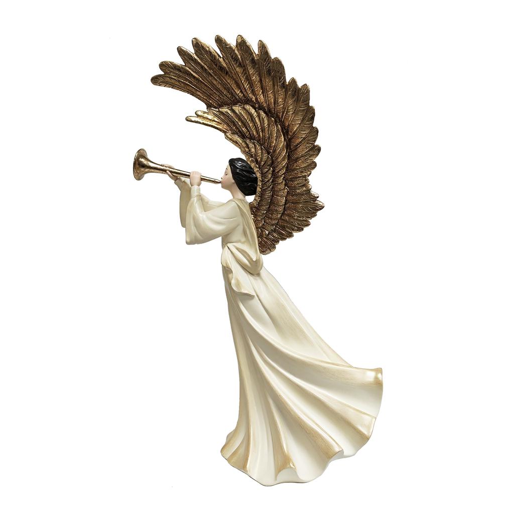 Member's Selection Resin Angel Ornament with Trumpet and Golden Wings