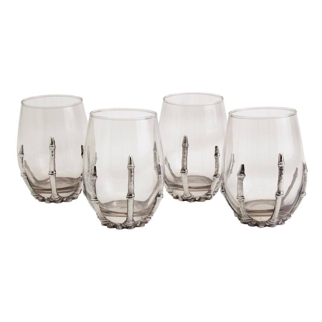 Denmark Juego de Copas de Vidrio sin Tallo con Base Metálica 4 Unidades