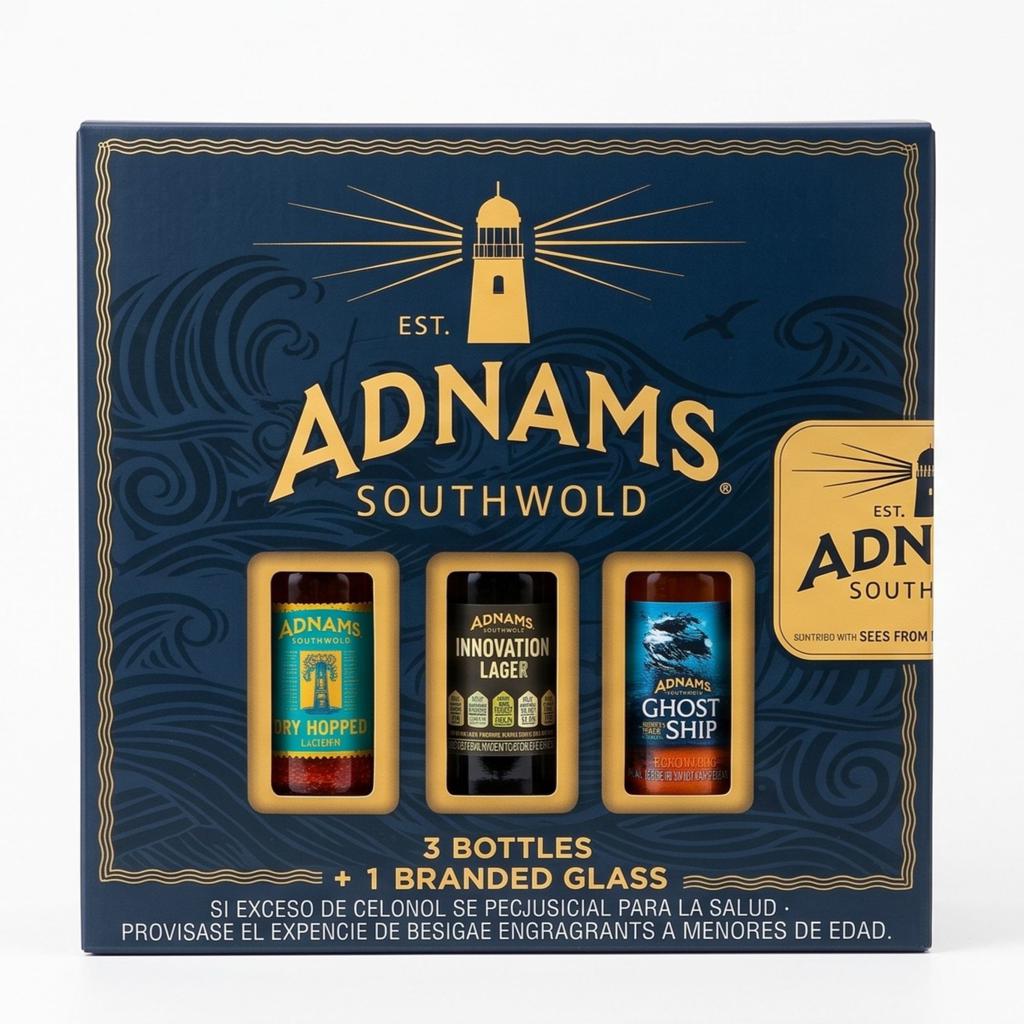 Adnams SouthWold Cerveza 2 unidades / 500 mL + 1 unidad / 330 mL + 1 Vaso