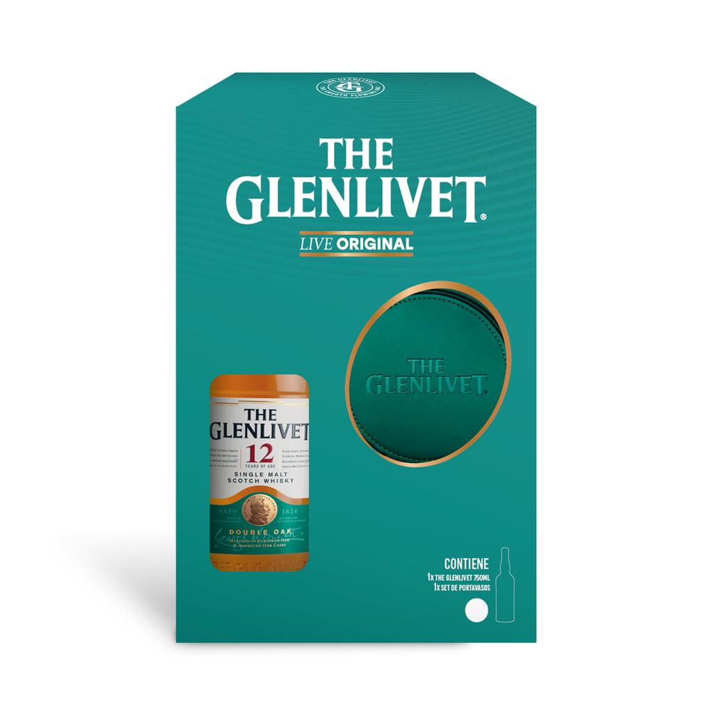 The Glenlivet Whisky Escoces 12 años 750 mL + Portavasos