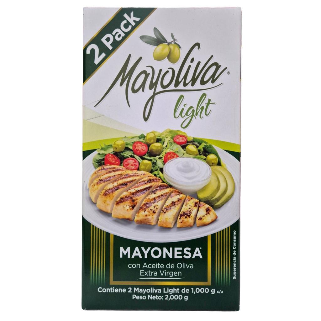 Mayoliva Light Mayonesa con Aceite de Oliva Extra Virgen 2 Unidades / 1 kg