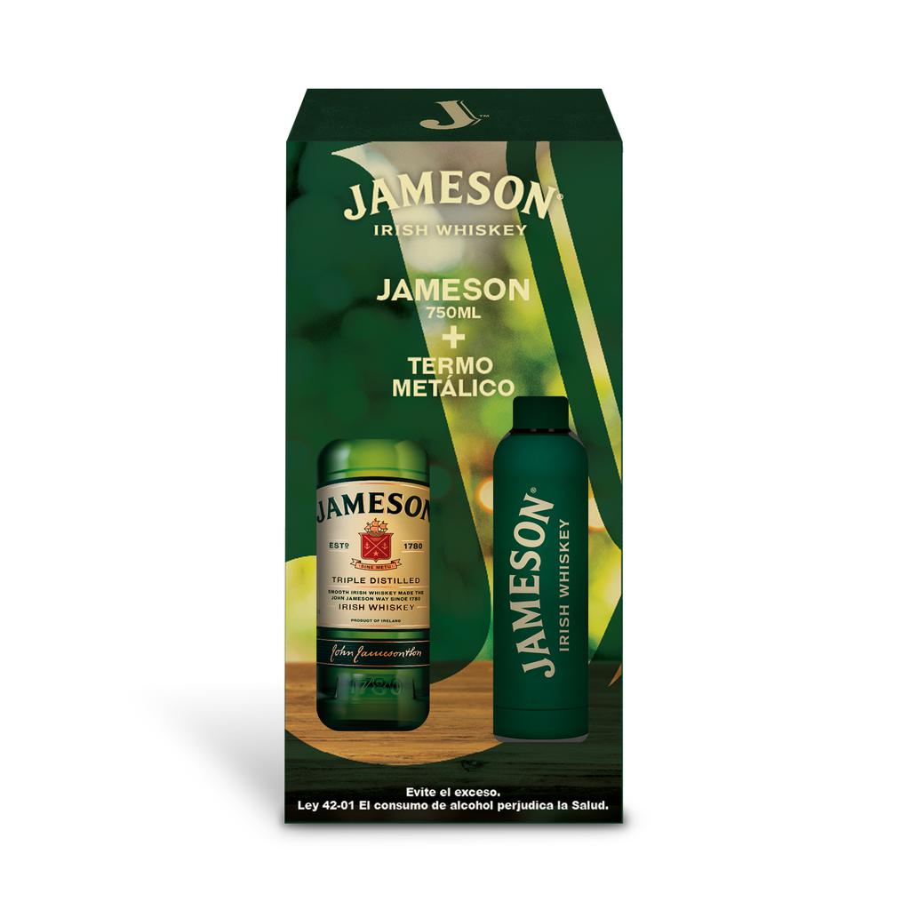 Jameson Whisky Irlandés Triplemente Destilado 750 mL / 25.36 oz + Termo Metálico