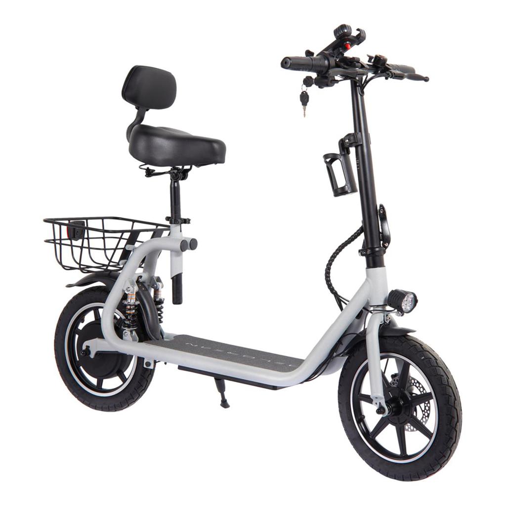 Delorean Electric Scooter with Seat and Basket