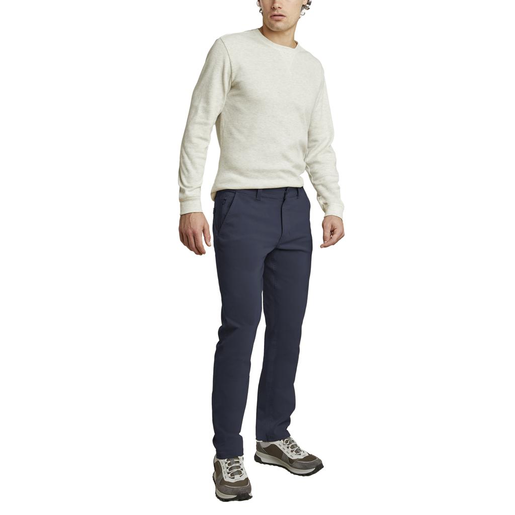 Weatherproof Vintage Navy Pants with Flexible Waist for Men