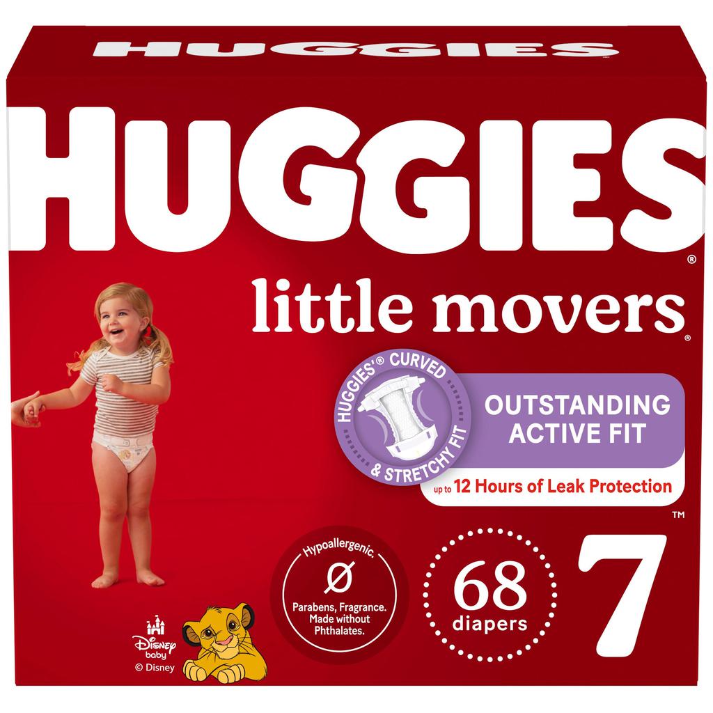 Huggies Little Movers Pañales para Bebé Talla 7 / 68 Unidades