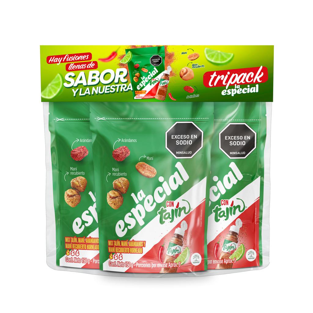 La Especial Peanut with Tajín Mix 3 Units / 150 g / 5.2 oz