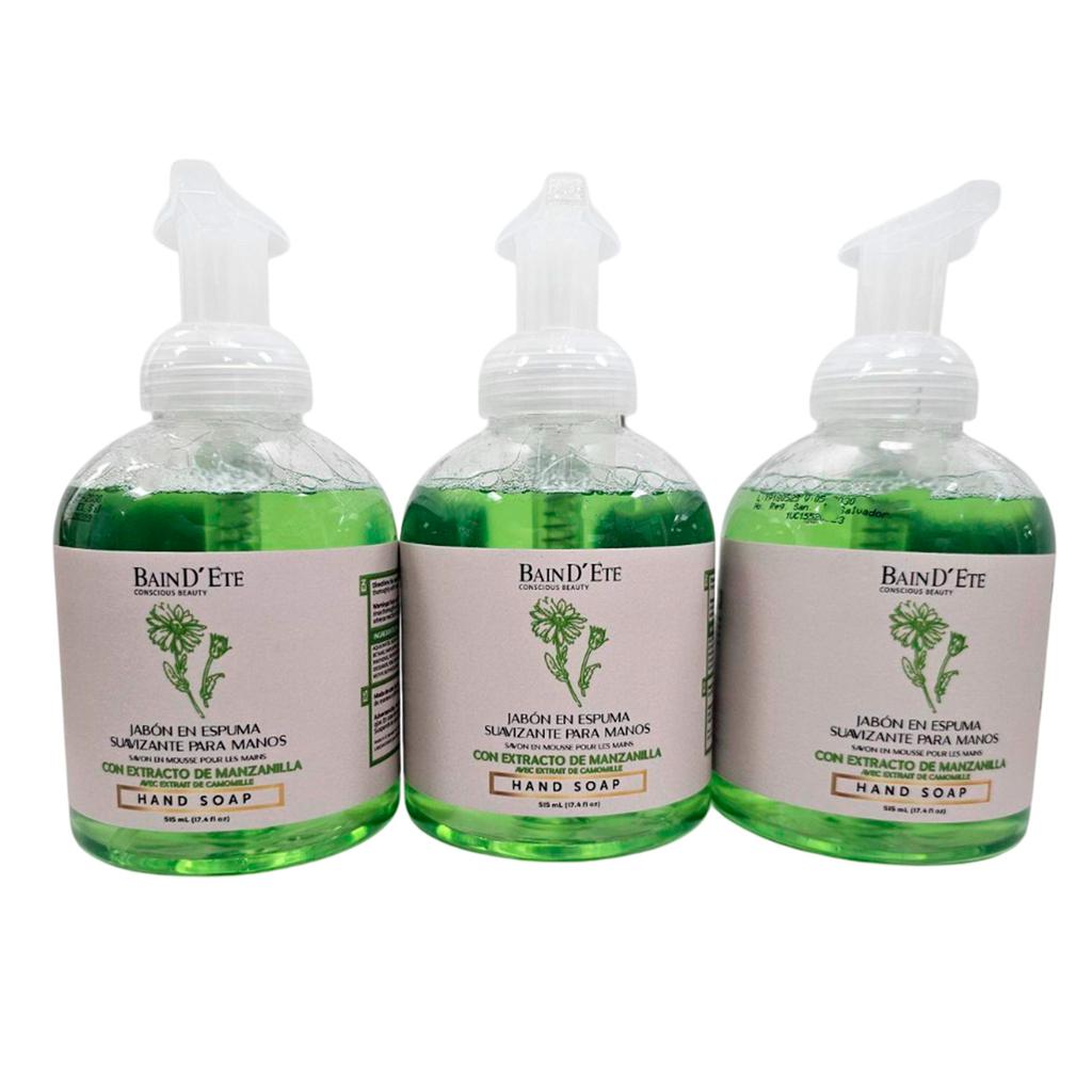 BainD´ETE Jabón para Manos con Extracto de Manzanilla 3 Unidades / 515 mL