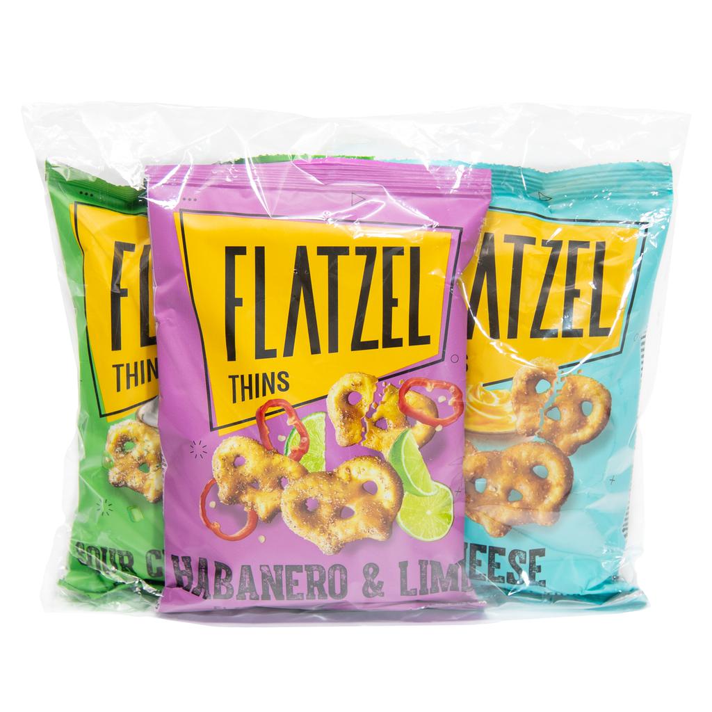 Flatzels Thins Baked Pretzels Assorted Pack 3 Units / 85 g